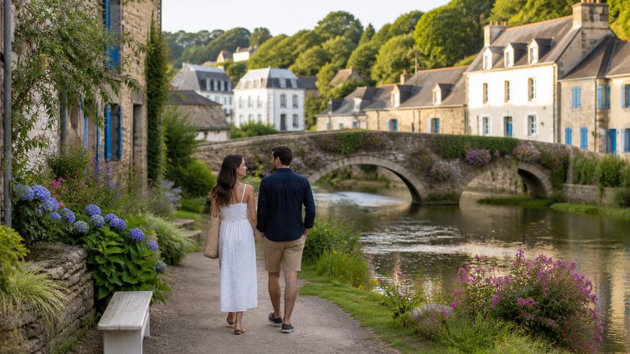 Ambiance romantique inspirée de Pont-Aven et de sa rivière fleurie