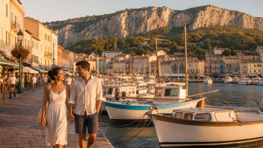 Ambiance romantique inspirée de Cassis entre port coloré, calanques et Cap Canaille
