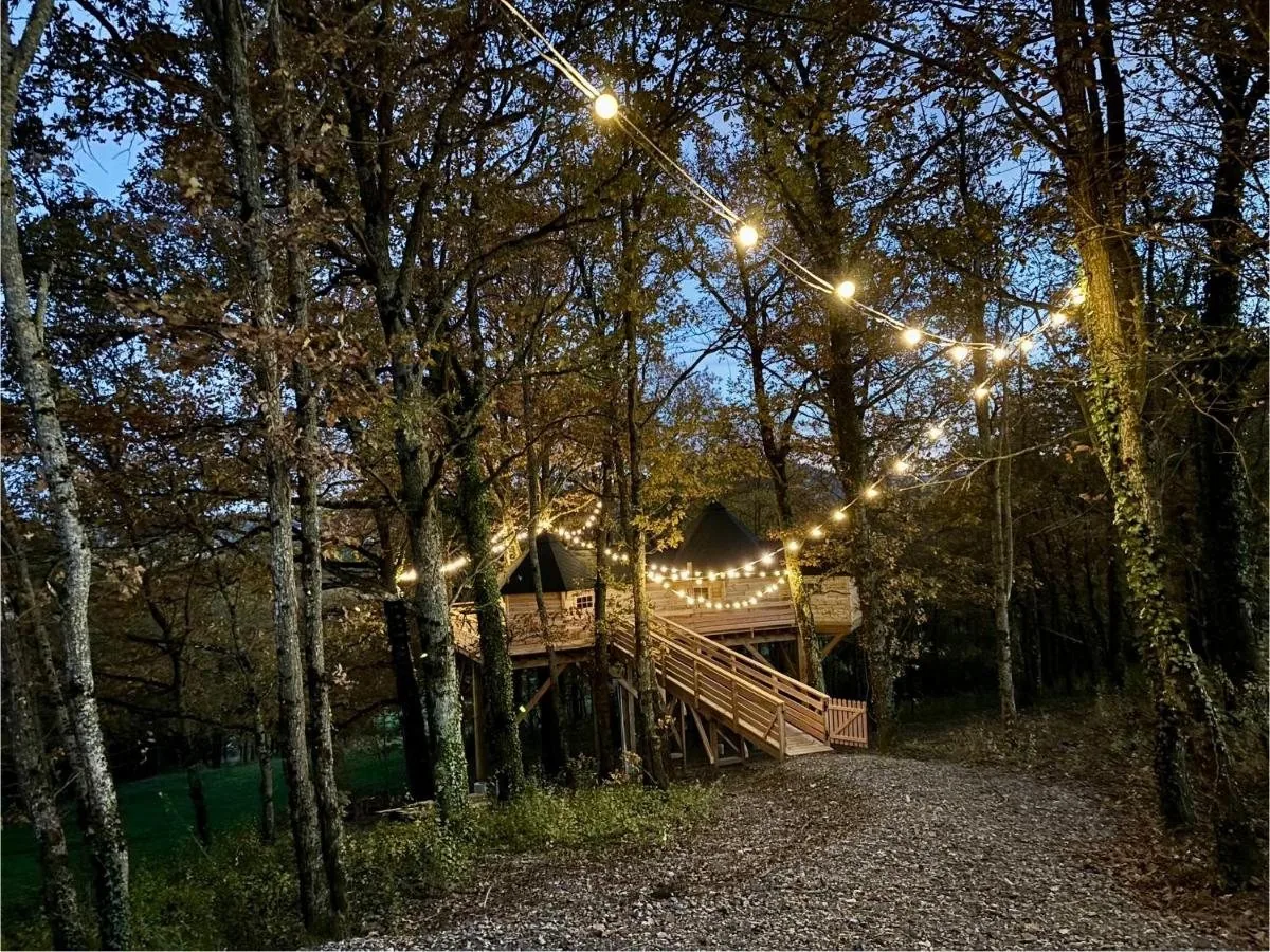 La Cabane perchée du Grand Chêne, cabane dans les arbres avec espace bien-être en Auvergne-Rhône-Alpes