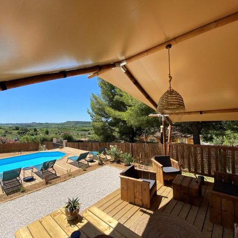 Tente Domaine du Chêne dans l’Hérault avec spa privatif