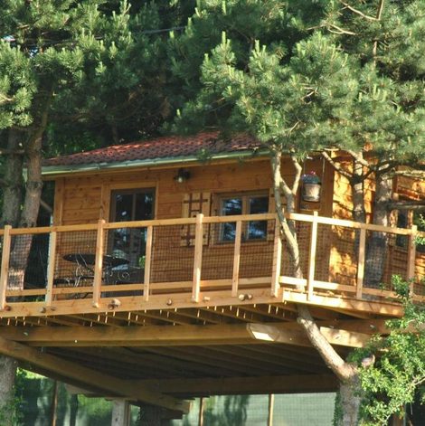 Cabane dans les arbres L'Étournelle - Cabane Perchée dans le Rhône avec terrasse