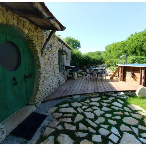 Maison de hobbit Mas de Saillac - La Maison Hobbit Troglodyte dans le Tarn-et-Garonne avec spa privatif