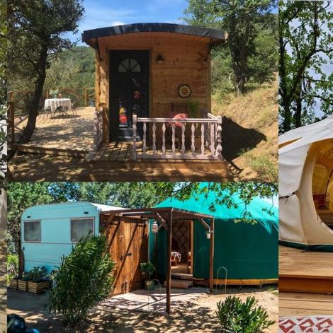 Yourte Les Cabanes d'ErbeFol dans les Pyrénées-Orientales avec vue dégagée
